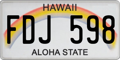 HI license plate FDJ598