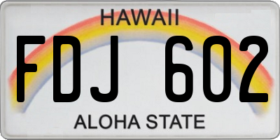 HI license plate FDJ602