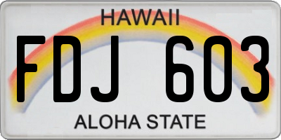 HI license plate FDJ603