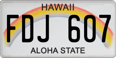 HI license plate FDJ607