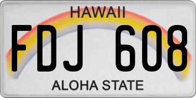 HI license plate FDJ608