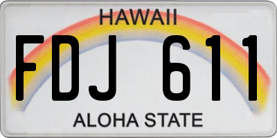 HI license plate FDJ611