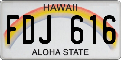 HI license plate FDJ616