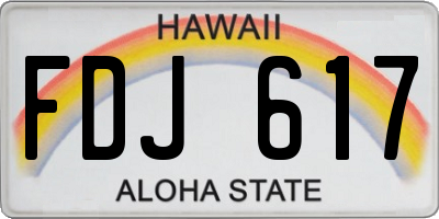 HI license plate FDJ617