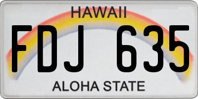 HI license plate FDJ635