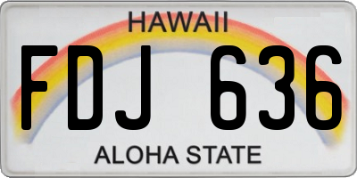 HI license plate FDJ636