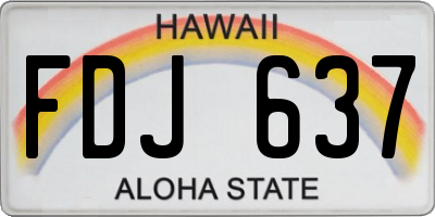 HI license plate FDJ637