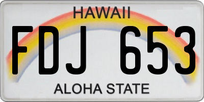 HI license plate FDJ653
