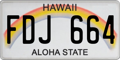 HI license plate FDJ664