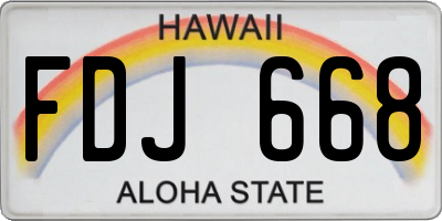 HI license plate FDJ668