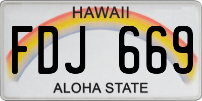 HI license plate FDJ669