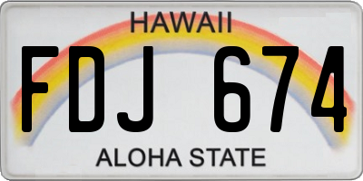 HI license plate FDJ674