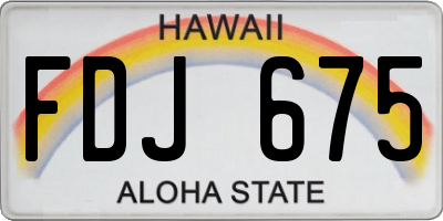 HI license plate FDJ675