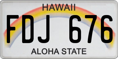 HI license plate FDJ676