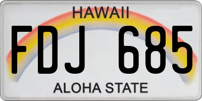 HI license plate FDJ685