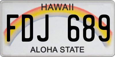 HI license plate FDJ689