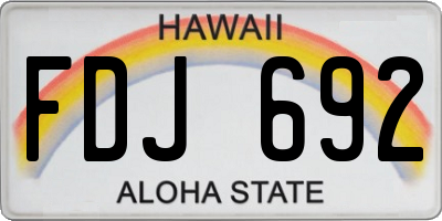 HI license plate FDJ692