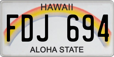 HI license plate FDJ694