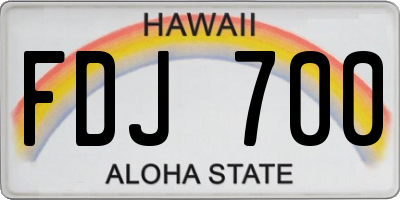 HI license plate FDJ700
