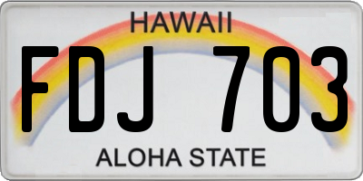 HI license plate FDJ703