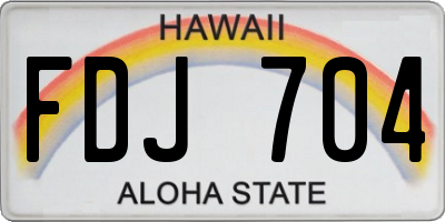 HI license plate FDJ704