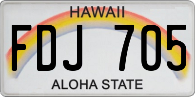 HI license plate FDJ705