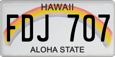 HI license plate FDJ707