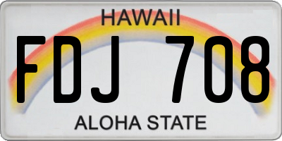 HI license plate FDJ708