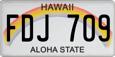 HI license plate FDJ709