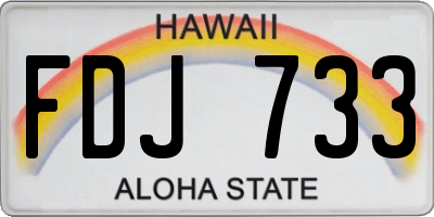 HI license plate FDJ733