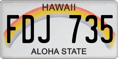 HI license plate FDJ735