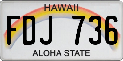 HI license plate FDJ736