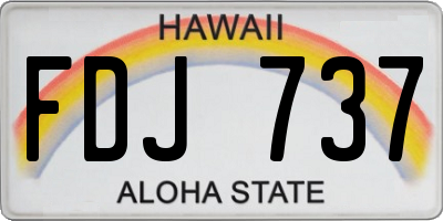 HI license plate FDJ737