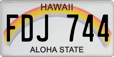 HI license plate FDJ744