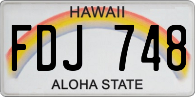 HI license plate FDJ748