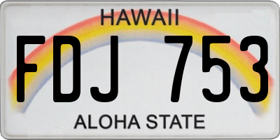 HI license plate FDJ753