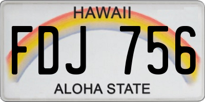 HI license plate FDJ756