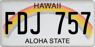 HI license plate FDJ757