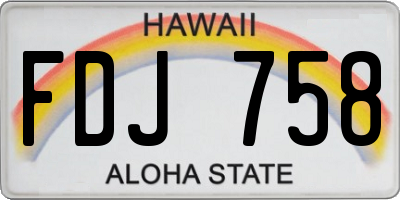 HI license plate FDJ758