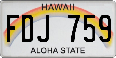 HI license plate FDJ759