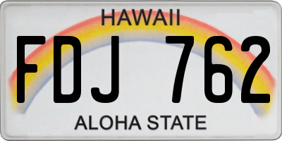HI license plate FDJ762