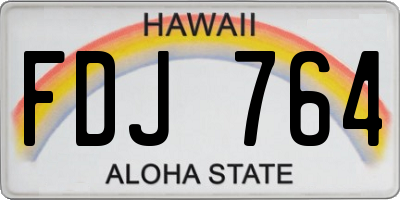 HI license plate FDJ764
