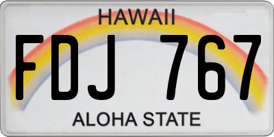 HI license plate FDJ767