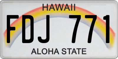 HI license plate FDJ771