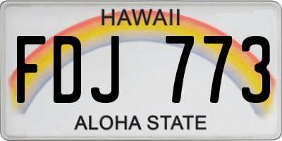 HI license plate FDJ773