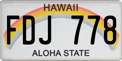HI license plate FDJ778