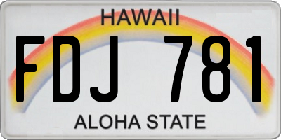 HI license plate FDJ781