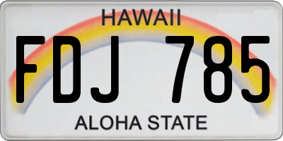 HI license plate FDJ785