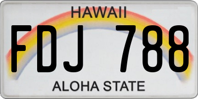 HI license plate FDJ788