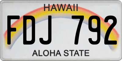 HI license plate FDJ792